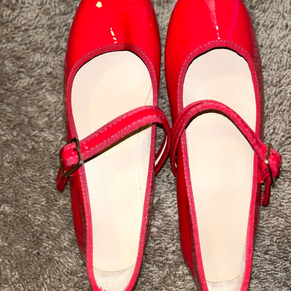 SHEIN Red Patent Mary Jane Sandals